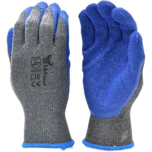 G & F Products 12 Pairs Medium Rubber Latex Double Coated Work Gloves - Picture 6 of 6